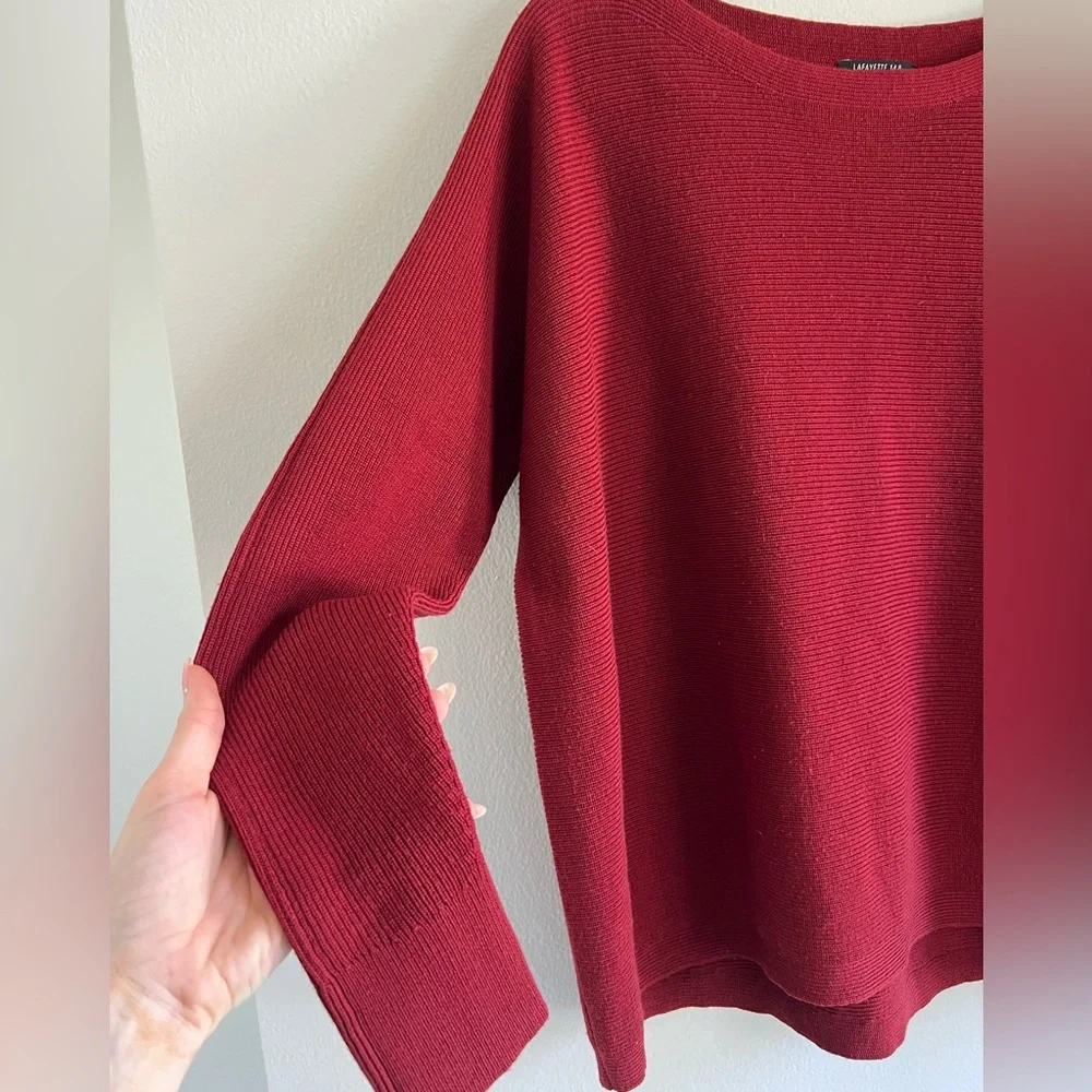 Lafayette 148 Women's Red Wool Sweater - Picture 6 of 6